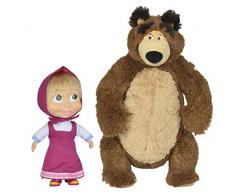Simba - 109301016WEB - Masha & Michka - Peluche Masha 23 Cm - Peluche Michka 43 Cm