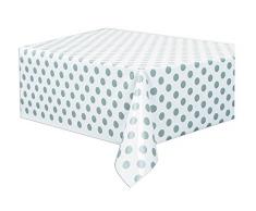 Unique Party - 37283 - Nappe - Plastique à Pois - 2,74 x 1,37 m - Argent