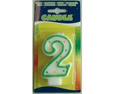 Folat Bougie à Chiffres 2 pour décoration danniversaire