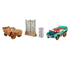 Disney Pixar Cars Voitures Crazy 8 Crasher Rétro friction, 2 véhicules fous cabossés, Fishtail & Flash McQueen couvert de boue, jouet pour enfant, FCW10