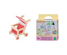 Sylvanian Families - 4460- Poussette - Poupées et Accessoires - Sylvanian & Baby High Chair Families Chaise Haute pour Bébé, 5221, Pas de Variations