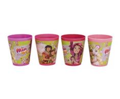 Joy Toy 118144 Lot de 4 gobelets en Plastique Motif Mia & Me Volume 230 ML 8 x 9 cm