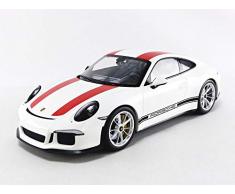 Minichamps- Voiture Miniature de Collection, 125066320, Blanc Bandes Rouges