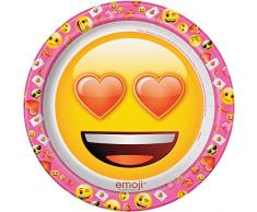 Unique Party 23 cm Emoji Saint Valentin fête Assiettes, Lot de 8