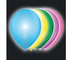 Folat- Ballons LED Multicolores-5 pièces, 08556, Taille Unique