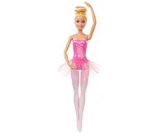 Barbie ballerine poupée danseuse aux cheveux blonds, avec tutu rose et pointes, jouet pour enfant, GJL59