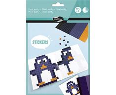 Maildor AF022C - Une pochette créative Pixel party comprenant un livret de 6 personnages + 6 planches de stickers pixel