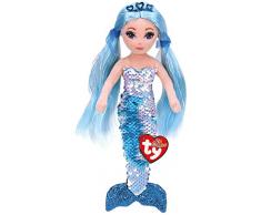 Ty -TY02102 - Sea Sequins - Peluche à sequins Indigo la Sirène bleue 30 cm