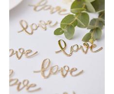 Ginger Ray- Confetti Scatter Décoration, Gold Scripted Wedding Love Table, doré