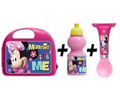 COMBO BOITE A GOUTER + GOURDE + KLAXON - MINNIE