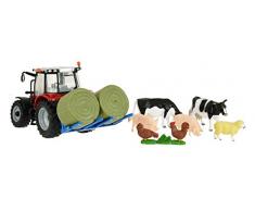 TOMY BRITAINS - Coffret Tracteur Massey Ferguson 5612 avec Figurines pour Adultes 43205, Véhicule de Collection, Modèle à lEchelle 1/32, Réplique Adaptée aux Enfants de 3 ans+, Multicolore