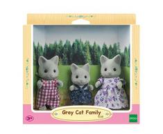 SYLVANIAN FAMILIES- Grey Cat Family Chat Gris Famille Jouet, 5130, Multicolore
