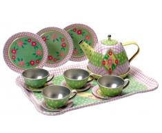 Tobar SC-CTTS-Dinette en étain Service à thé décor printannier, Schylling, Métallique