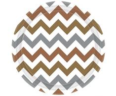 Amscan International 551656 23 cm Mixte métaux Chevron Assiettes en Carton