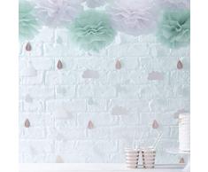 Ginger Ray Guirlande de décoration à suspendre pour fête prénatale Motif nuages Doré rose