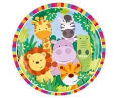 Amscan International 9901916 Jungle Friends Assiettes en Papier 23 cm