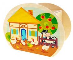 Hess 15225 Tirelire en Bois avec clés, Ferme, Cadeau pour Les Enfants danniversaire, env. 11,5 x 8,5 x 6,5 cm, Multicolore