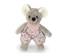 Sterntaler Mini-Animal en Peluche Souris Mabel, Hochet Intégré, Pour Bébé dès la Naissance, 16 cm, Gris/Multicolore