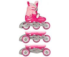 Unbekannt Enfants Girls Rollers quads Adjustable Hard Bateau, Enfant, Girls Quad, Fuchsia/Pink/Silver