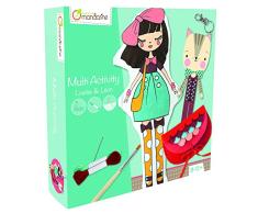 Avenue Mandarine KC018O - Une boite créative Louise et Léon comprenant une poupée à peindre Louise, un porte clé Léon le chat en points de croix et une pochette à coudre (notice incluse)