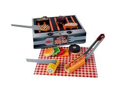 Melissa & Doug, ensemble de barbecue en bois grillez et servez (jouets d’aliments en bois, 20 pièces)