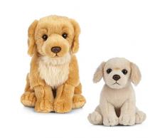 Living Nature- Chien et Chiot en Peluche Animaux, AN489, Unknown, Bundle