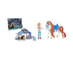 Spirit - Coffret Grange avec Lucky,, Poulain et Accessoires & Cheval 18 Cm et Poupée 12 cm - Abigaëlle & Boomerang PRT002, Multicouleur