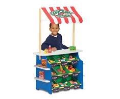 Melissa et Doug épicerie en Bois Store et Stand de Limonade – Réversible pour auvent, 9, bacs, Tableaux Noirs
