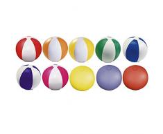 eBuyGB Lot de 10 balles gonflables colorées pour Plage et Piscine Multicolore 22 cm