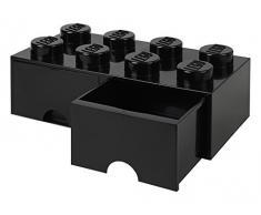 Tiroir en brique LEGO 8 boutons, 2 tiroirs, boîte de rangement empilable, 9.4 l