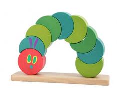 Small Foot 11345 Jeu à empiler La Chenille Qui Fait des Trous, en Bois, Jouet de motricité pour Usage Quotidien, Multicolore