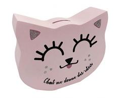 Enesco- Tirelire Chat, 700188, Rose