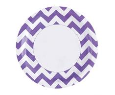 Amscan - 999495 - 8 Assiettes - Chevrons Diamètre - 23 cm - Violet