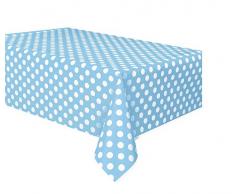 Unique Party - 50258 - Nappe - Plastique à Pois - 2,74 x 1,37 m - Bleu Pastel