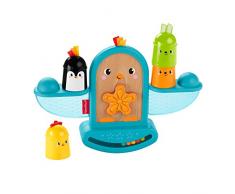 Fisher-Price Mon oiseau à bascule, jouet bébé à empiler avec textures et billes hochet, 6 mois et plus, GJW26