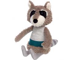 Sigikid- Filles et Garçons, Animal en Peluche Raton Laveur Patchwork Sweety Recommandé à partir de 0 Mois, 39092, Bleu, Gris