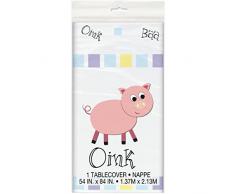Unique Party - 54843 -Nappe en Plastique - 2,13 m x 1,37 m - Fête à thème des Animaux de Ferme