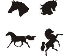 Eulenspiegel 108246 Set de pochoirs Autocollants Motif Chevaux