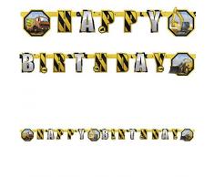 amscan - 998329 - Guirlande Happy Birthday Construction - 180 x 15 cm
