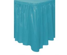Unique Party - 50124 - Jupe de Table en Plastique - 4,2 m - Turquoise