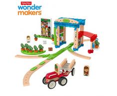 Fisher-Price Wonder Makers Le Centre-Ville, coffret de construction et pistes, jouet en bois pour enfant de 3 ans et plus, FXG14