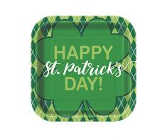 Unique Party- Assiettes, 72705, Vert