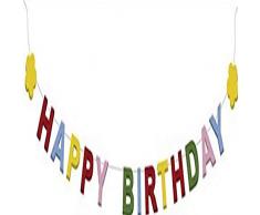 Fackelmann - 50121 - Guirlande - Happy-Birthday - 1,2 m en Feutre - Multicolore