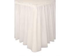 Unique Party - 50047 - Jupe de Table en Plastique - 4,2 m - Ivoire
