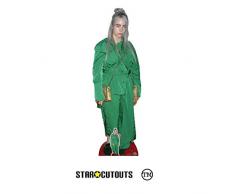 Star Cutouts CS804 Billie Eilish Green Suit Silhouette en carton grandeur nature avec mini plateau de table gratuit Hauteur 161 cm Multicolore