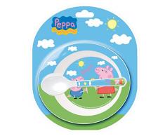 Ensemble 2 pièces Peppa Pig à micro-ondes - Coffret repas micro-ondable Peppa Pig avec assiette et cuillère,