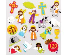Baker Ross Autocollants en Mousse sur la Semaine Sainte (Paquet de 120) -Loisirs créatifs de Pâques pour Enfants, AT574