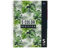 Interdruk Kołoza4100r Cahier à Spirales A4 100 # 5 intercalaires colorés, Multicolore