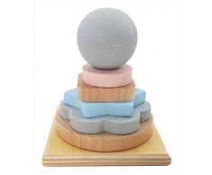 Hess Jouet en Bois 14954 Tour Pile de Bois, Nature, Multicolore