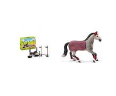 Schleich Farm World Playset Course dagility pour Poney, 42482, Multicolore & Horse Club Figurine Jument Trakehnen Concours équestre, 42456, Multicolore